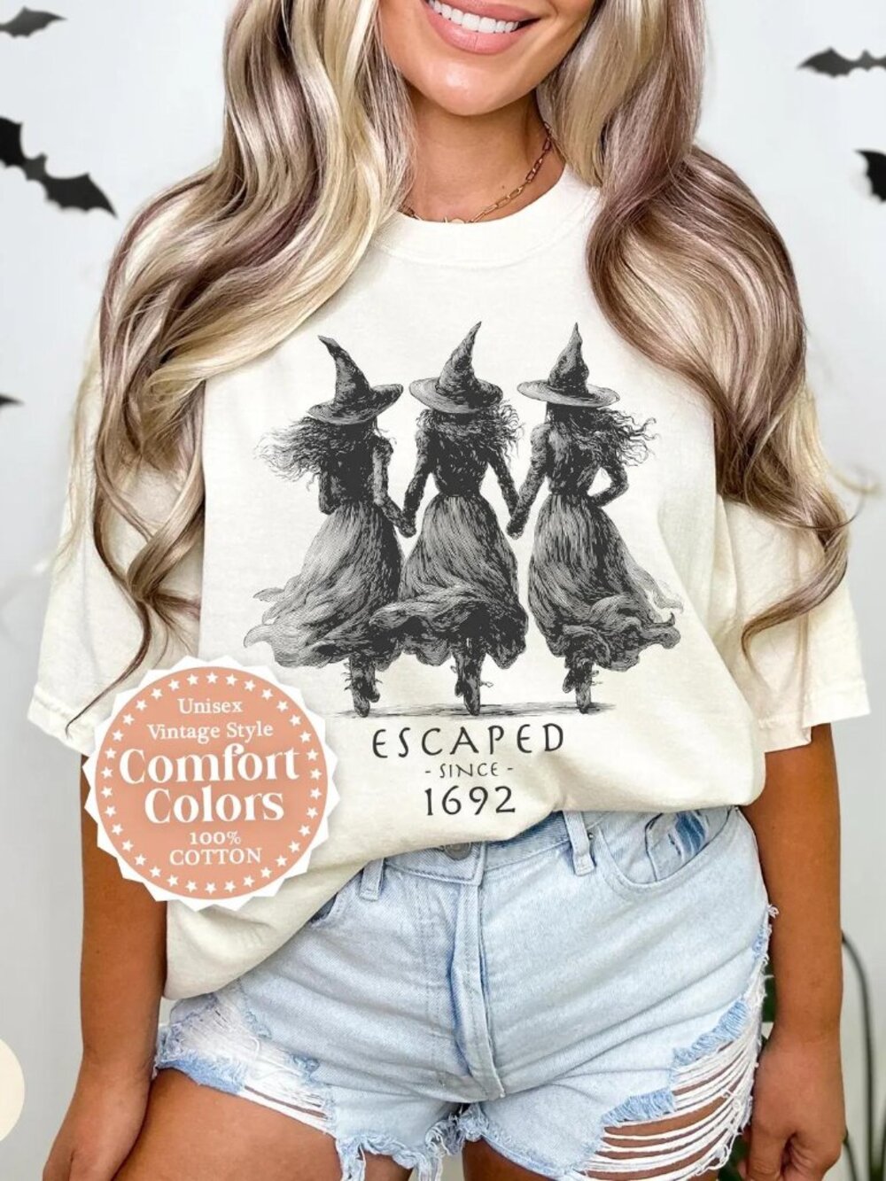 Halloween Witch Salem Shirt S, 1692 Escaped Witches T-Shirt, Mystical Witchy Tee